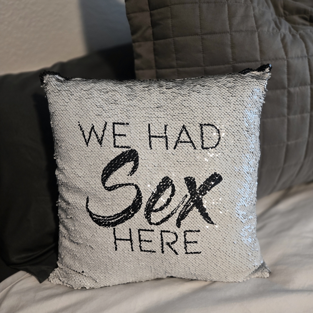 Funny Secret Message Magic Sequin Cushion Pillow
